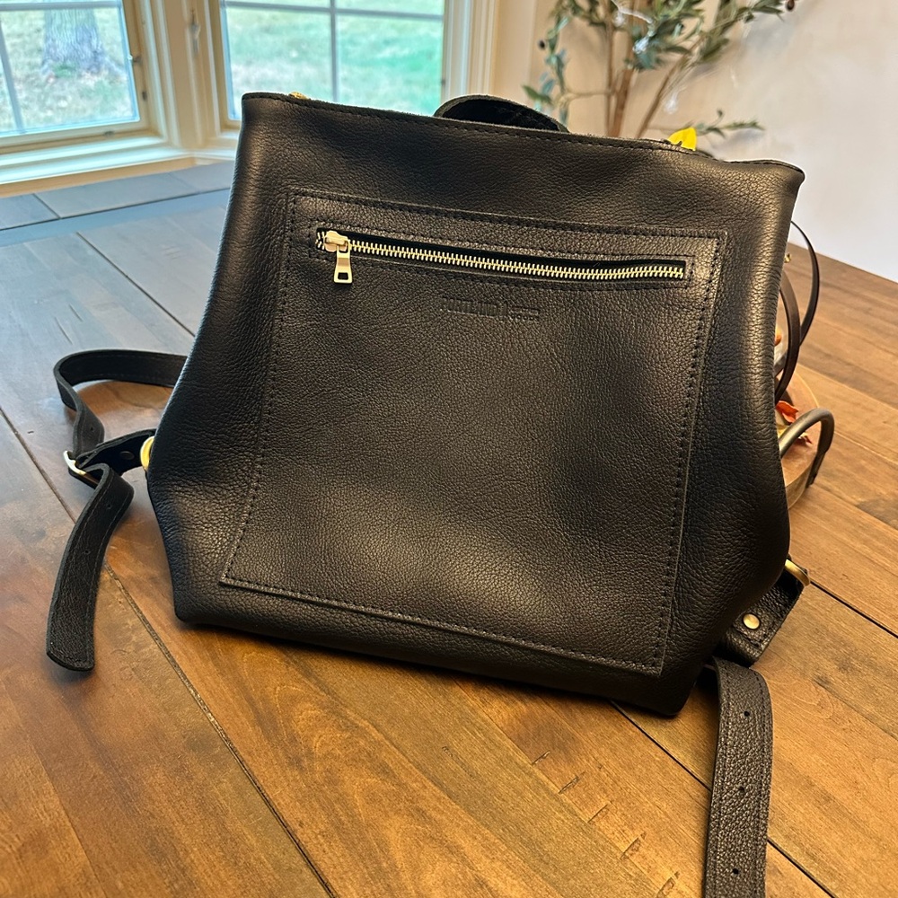 Portland Leather Black Backpack